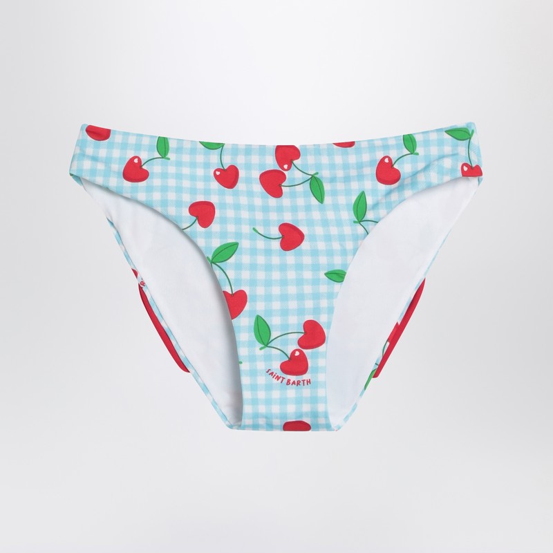 Madame slip with Vichy and cherries pattern