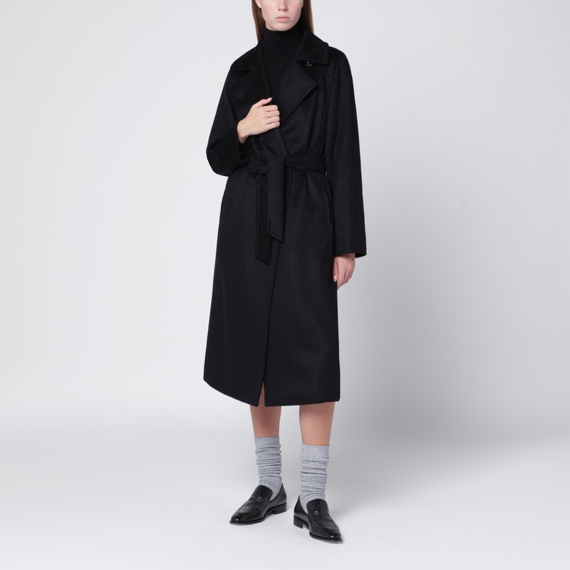 Black Manuela Icon Coat in zibeline camel