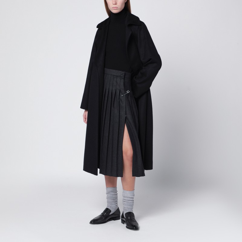 Max Mara Black Manuela Icon Coat In Zibeline Camel In Black