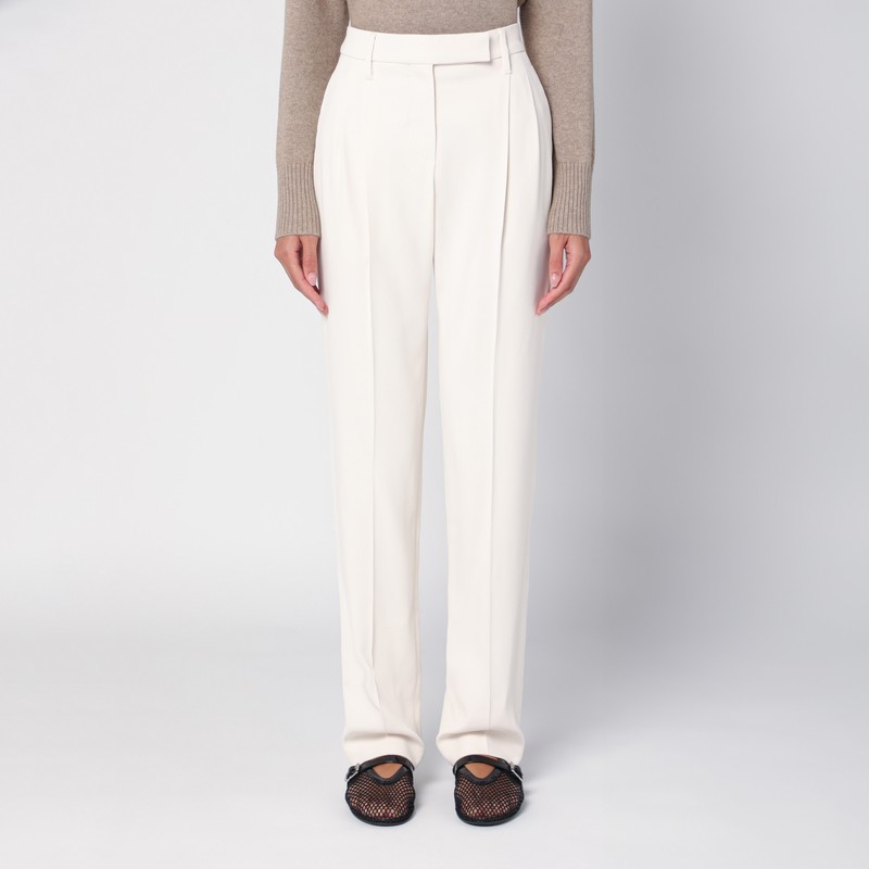 Ivory viscose trousers