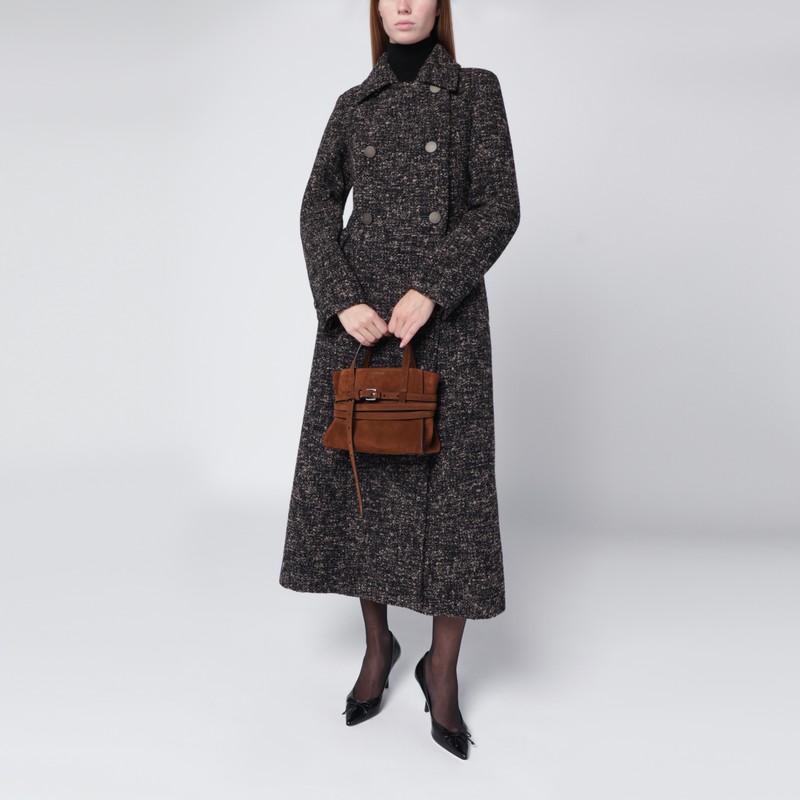 Moschino Medium Handbag In Brown Suede In Brown