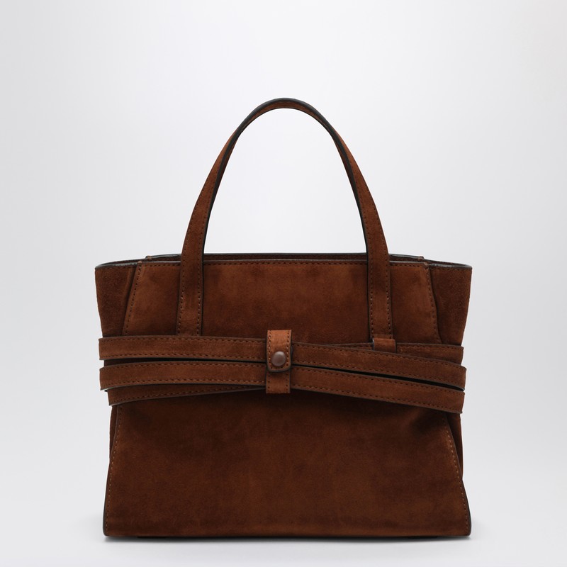 Moschino Medium Handbag In Brown Suede In Brown