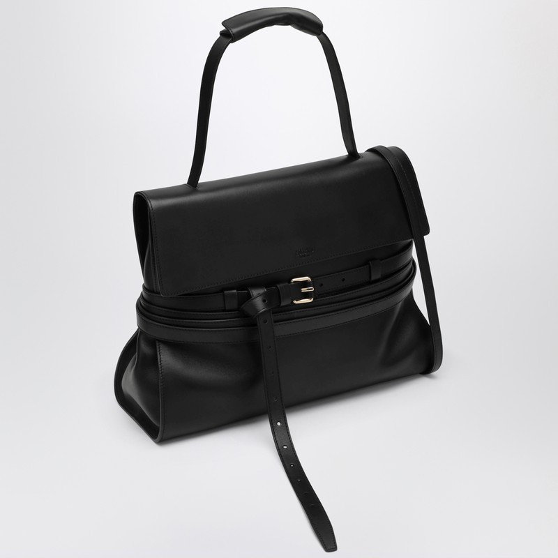 Moschino Large Handbag In Black Leather In Black