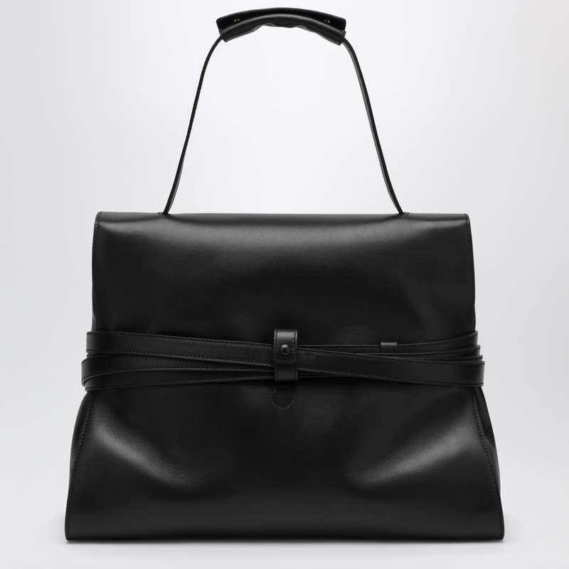 Moschino Large Handbag In Black Leather In Black