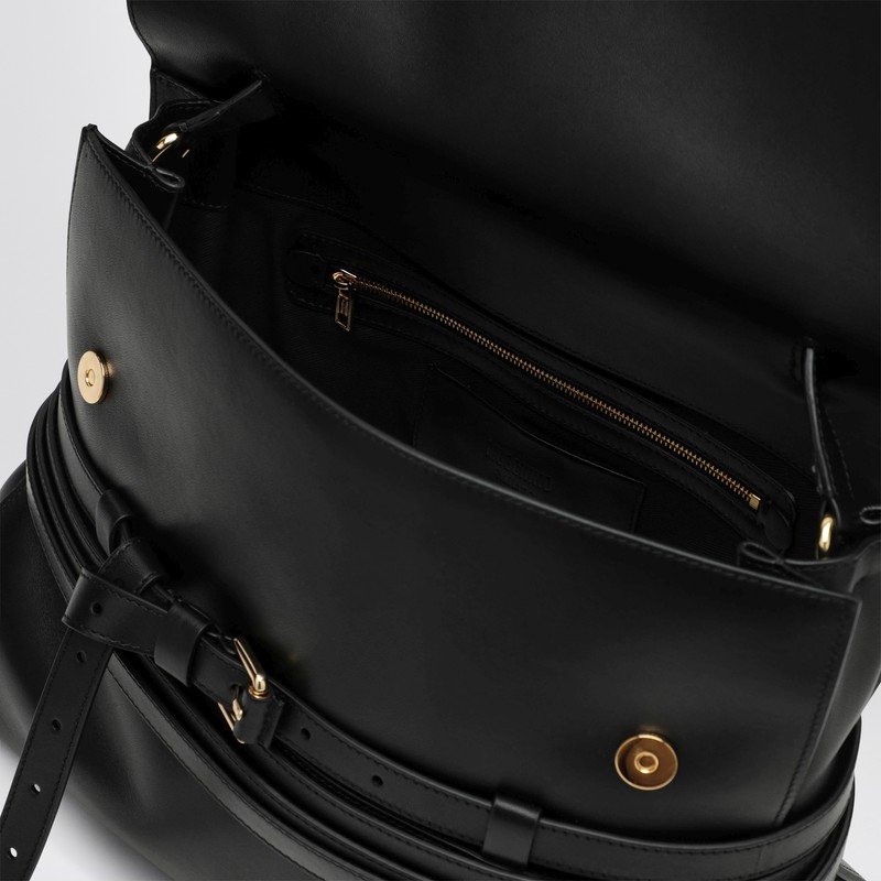 Moschino Large Handbag In Black Leather In Black