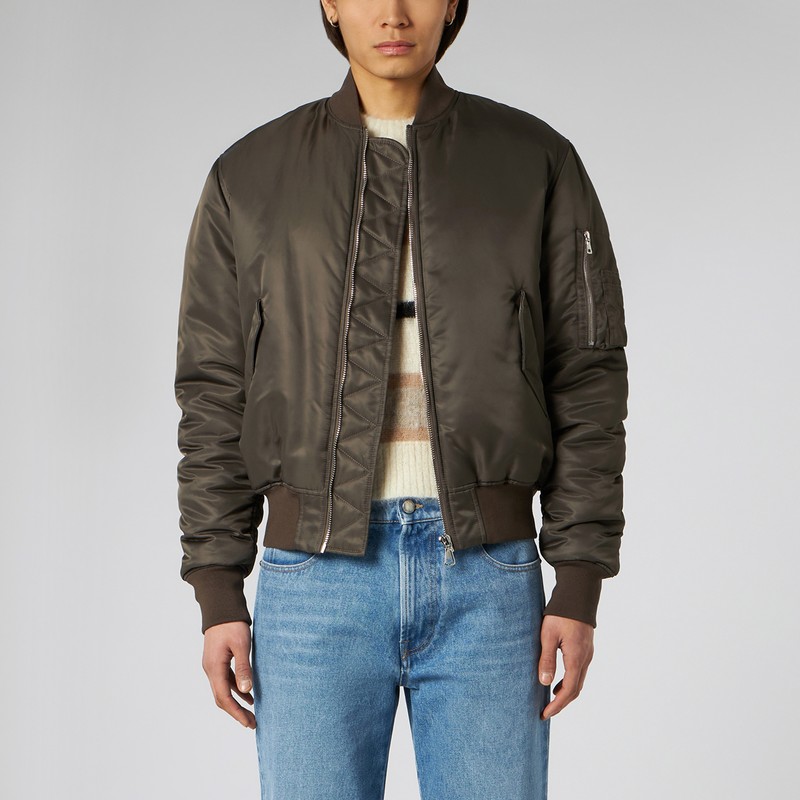 1989 Studio Short Nylon Bomber Jacket In Brown