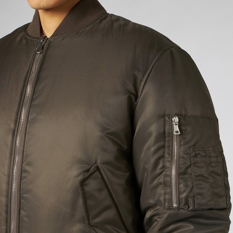 1989 Studio Short Nylon Bomber Jacket In Brown