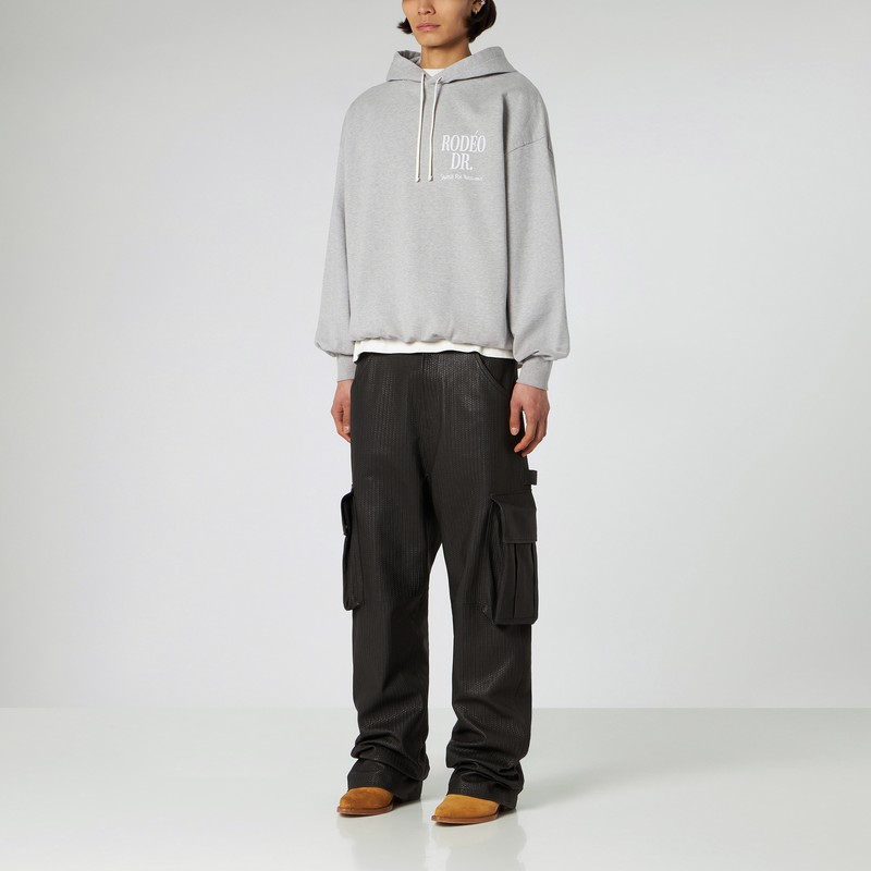 1989 Studio Rodeo Drive Print Hooded Sweatshirt In Grey