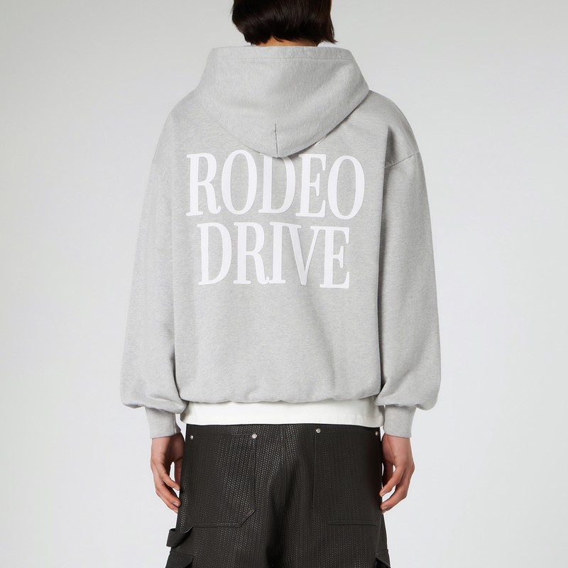 1989 Studio Rodeo Drive Print Hooded Sweatshirt In Grey