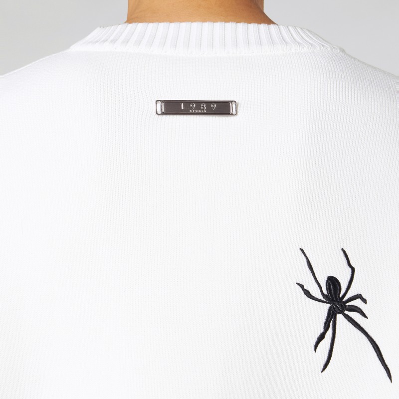1989 Studio Scribble Knitted Sweater In White