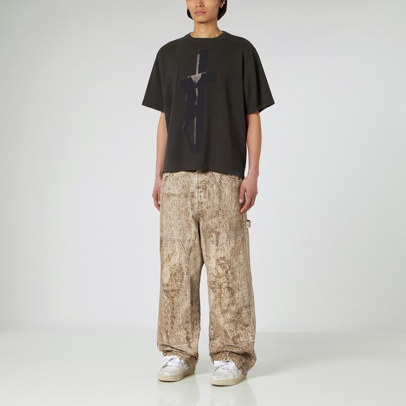 1989 Studio Denim Flock Carpenter Pants Camo In Beige