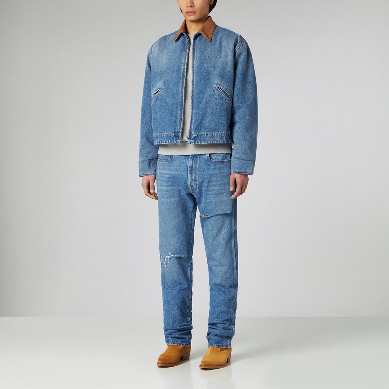 1989 Studio 1989 Denim Worker Jacket In Light Blue