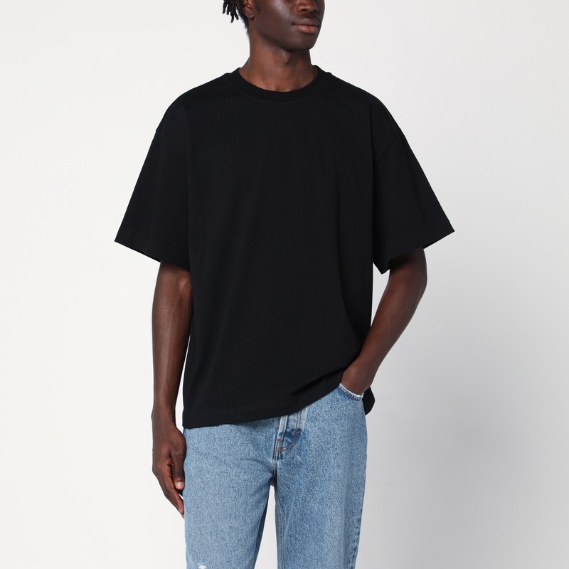 Black cotton crew-neck T-shirt