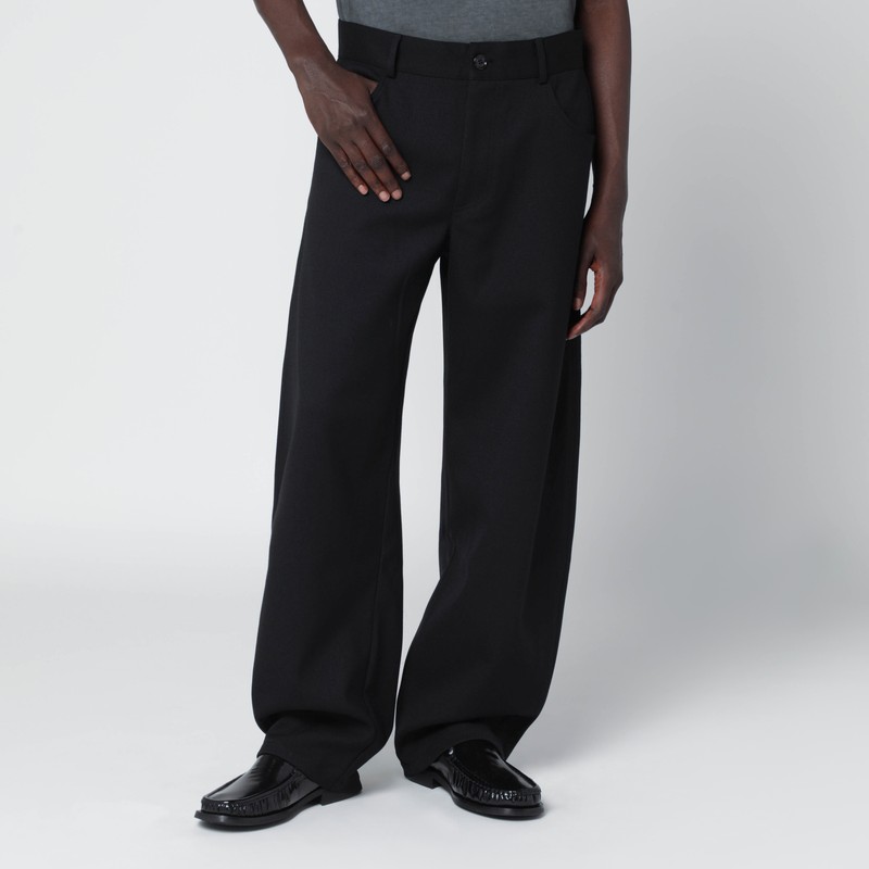 Oktai black trousers in wool blend