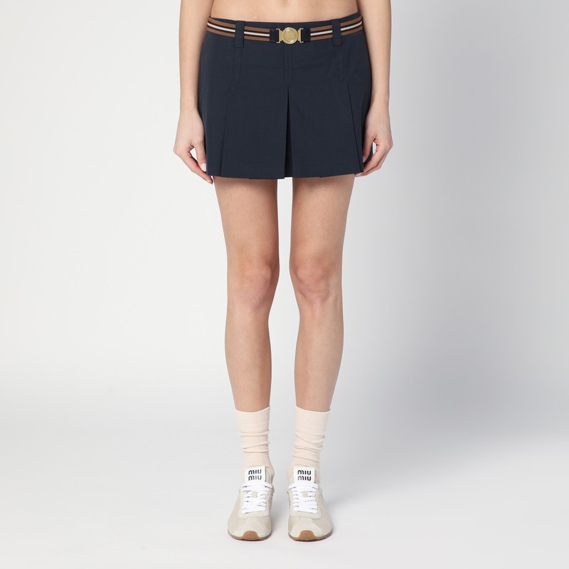 Pleated blue miniskirt - Miu Miu - Modalova