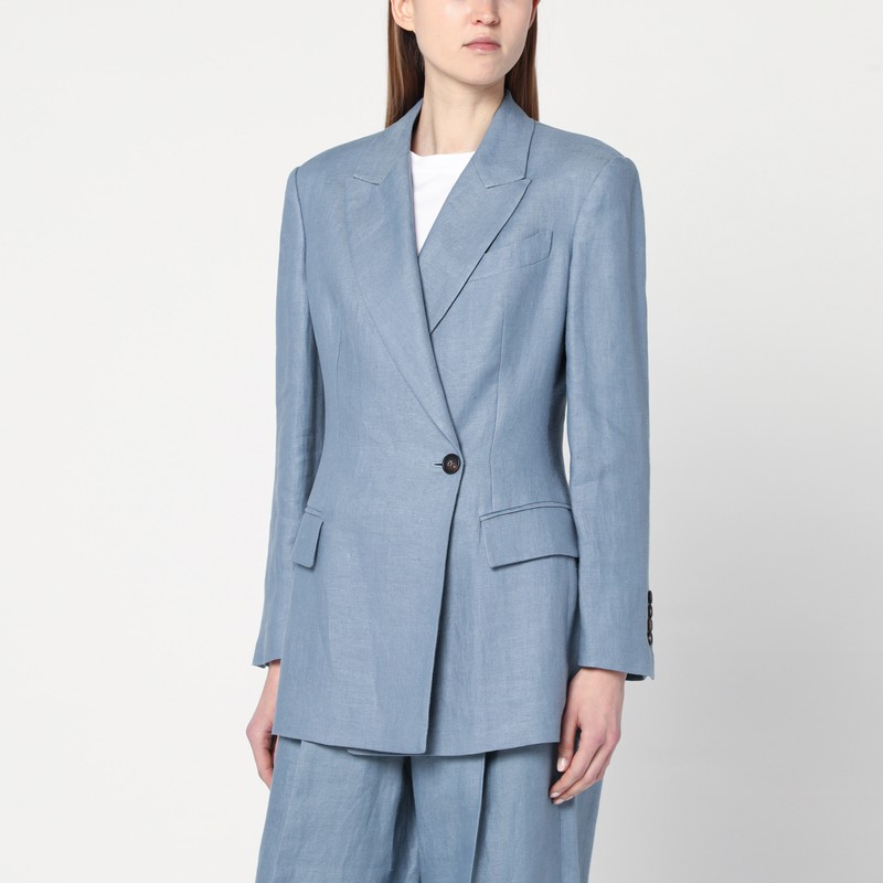 Avio-coloured linen blend jacket