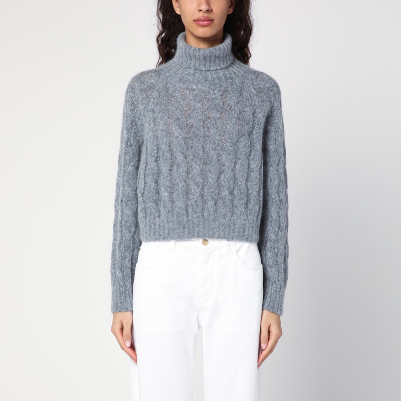 Plaited turtleneck jumper
