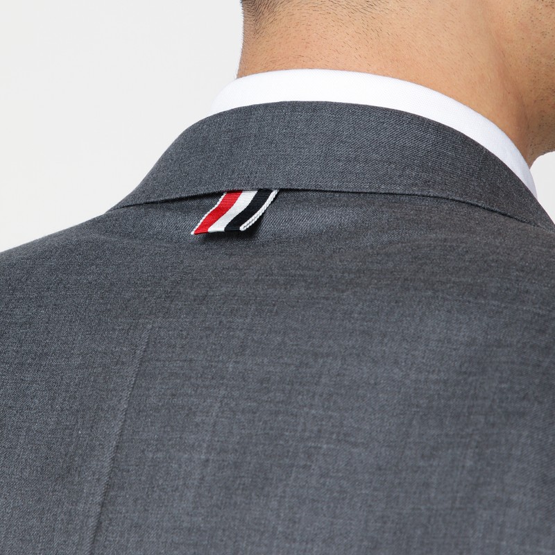 Thom Browne Grey Single-breasted Jacket In Wool In Grey