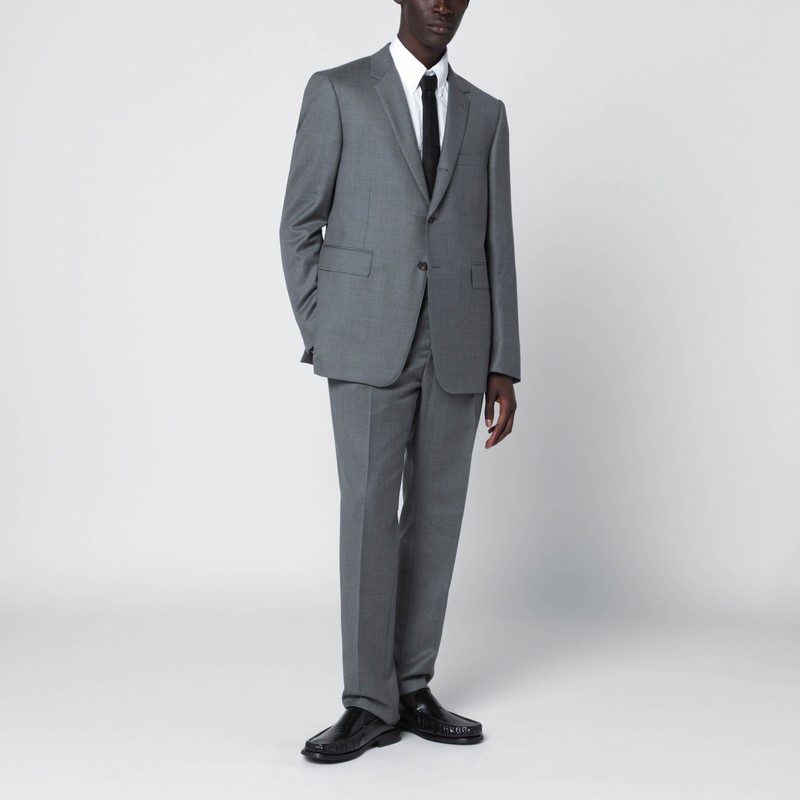 Thom Browne Grey Single-breasted Wool Jacket In Gray