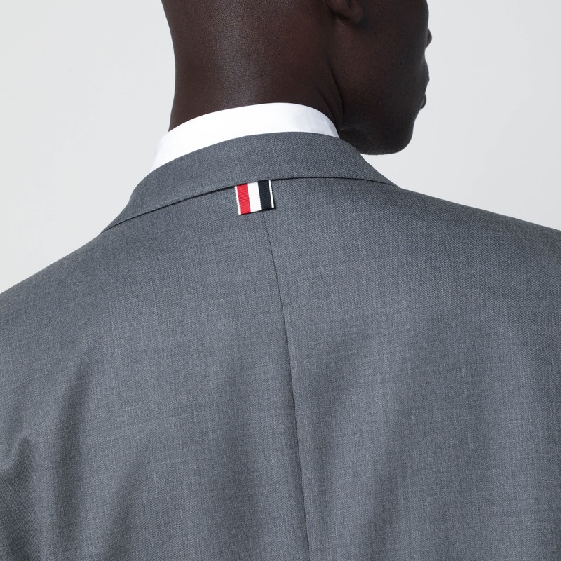 Thom Browne Grey Single-breasted Wool Jacket In Gray