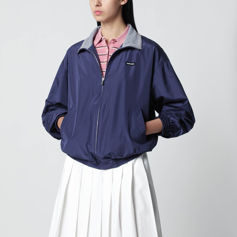 Royal blue technical poplin blouson
