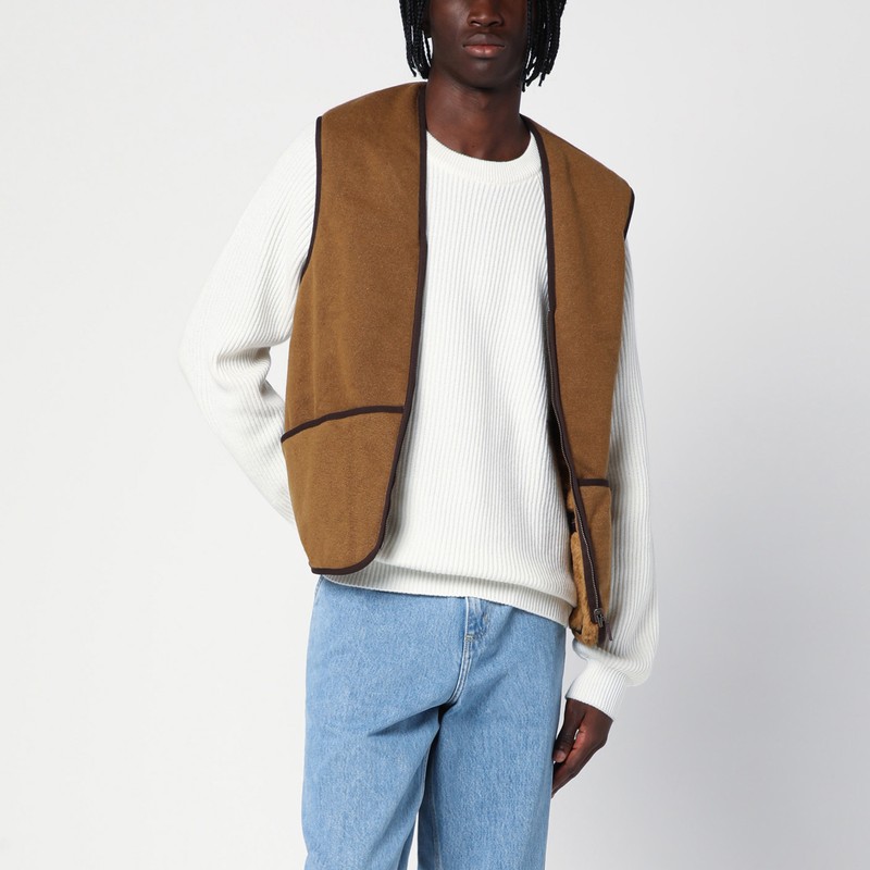 Brown zipped waistcoat