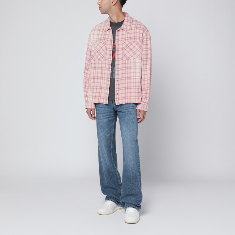 Represent Quartz Check Flannel Shirt In Pink