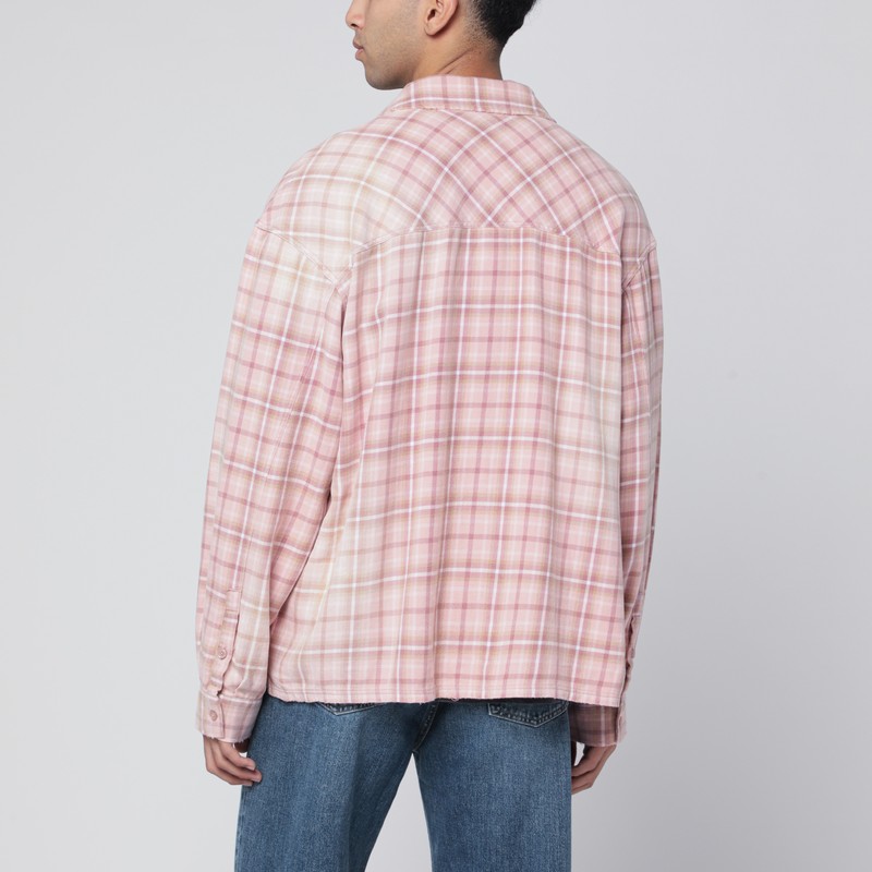 Represent Quartz Check Flannel Shirt In Pink