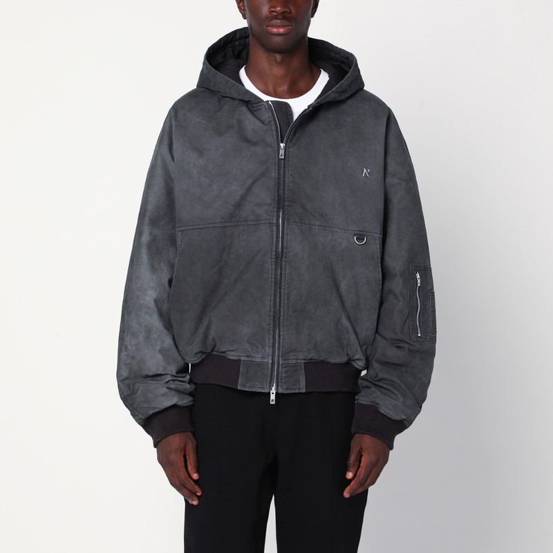 Black faded hooded jacket