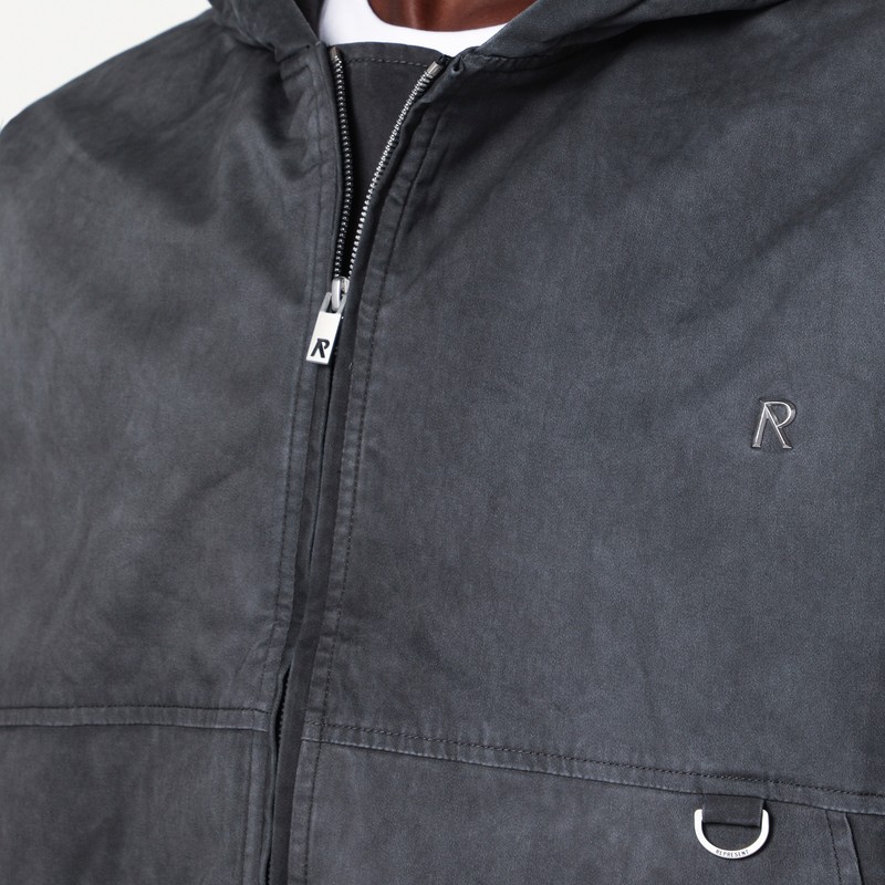 Represent Faded Hooded Jacket In Black