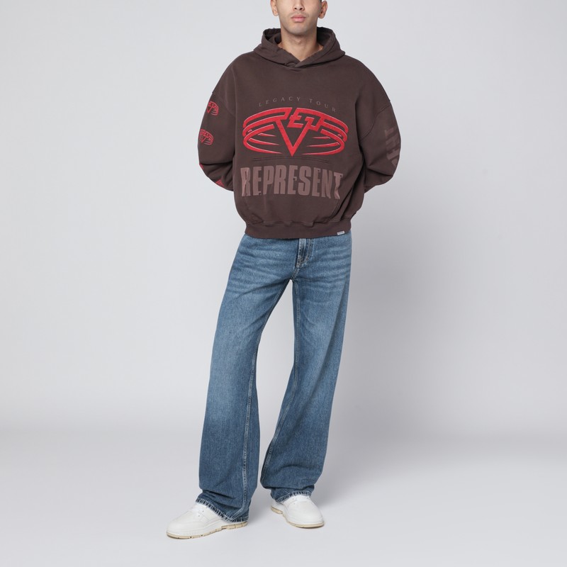 Represent Reversible Living Legacy Tour Sweatshirt In Black In Brown