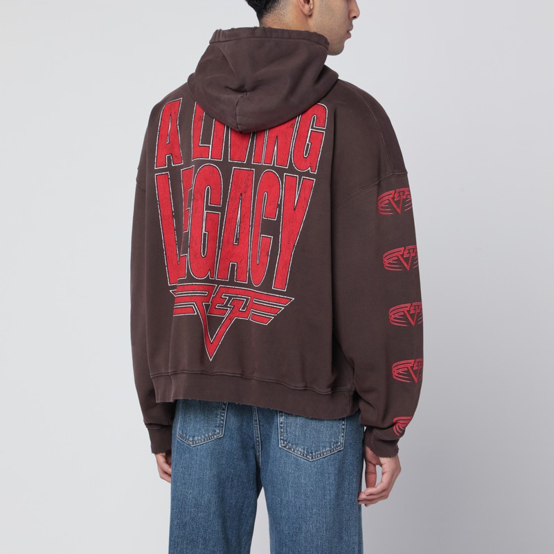 Represent Reversible Living Legacy Tour Sweatshirt In Black In Brown