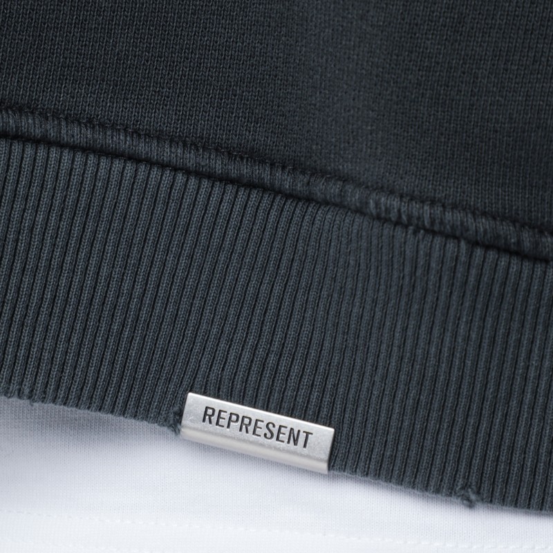 Represent Washed-effect Black Cotton Sweatshirt In Black