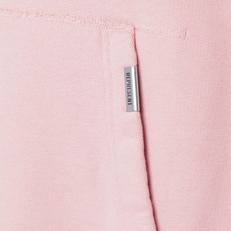 Represent Oversize Distressed Angel Border Graphic Hoodie In Pink