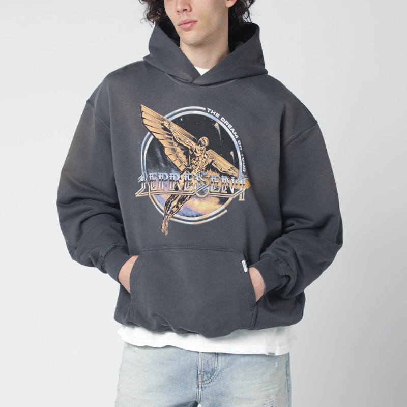 Grey hoodie with logo print