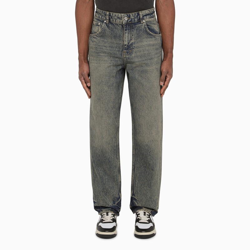 Washed-effect denim jeans