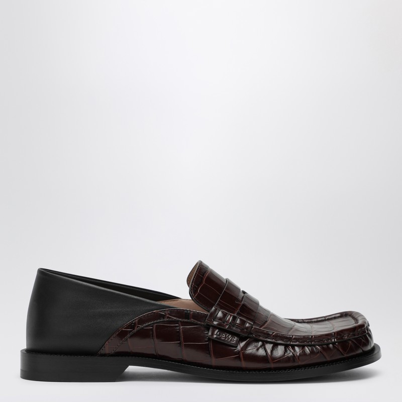 Campo Flap loafers in embossed crocodile leather and smooth leather