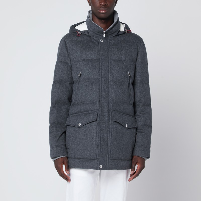 Grey wool flannel jacket