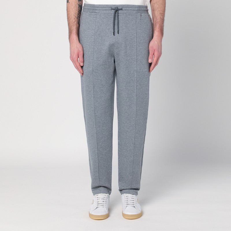 Gray jogging pants in cotton blend
