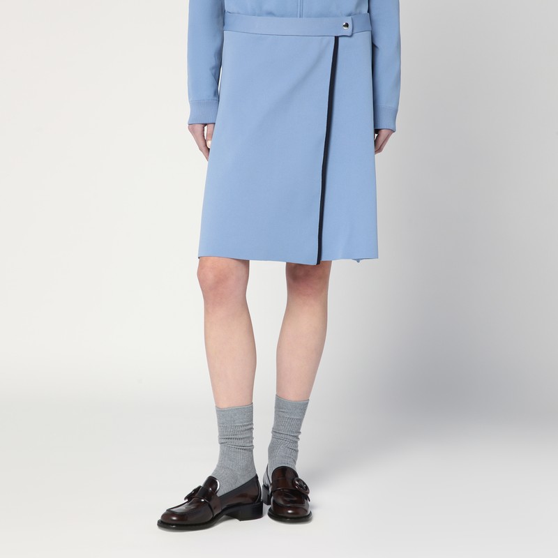 Light blue skirt in technical yarn