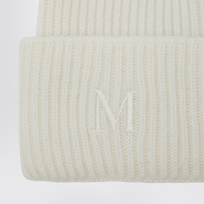 Max Mara Cashmere Beanie In White In White