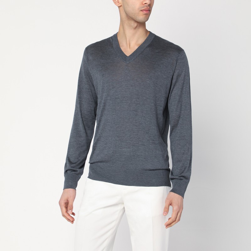 Dark sweater in silk and cotton - Brunello Cucinelli - Modalova