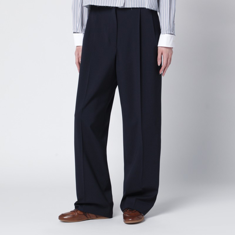 Blue wool trousers