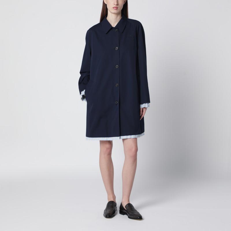 Blue cotton overcoat