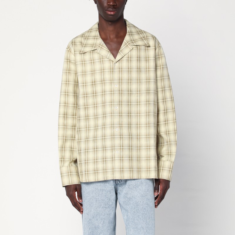 Séfr Ignacio Camp-collar Checked Cotton And Linen-blend Shirt