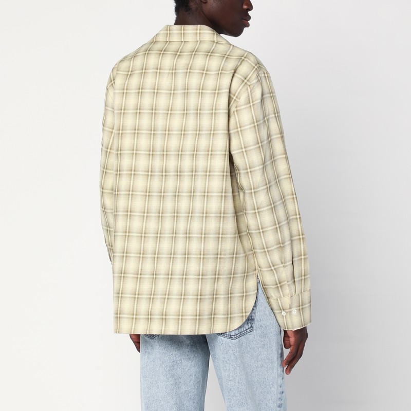 Séfr Ignacio Camp-collar Checked Cotton And Linen-blend Shirt