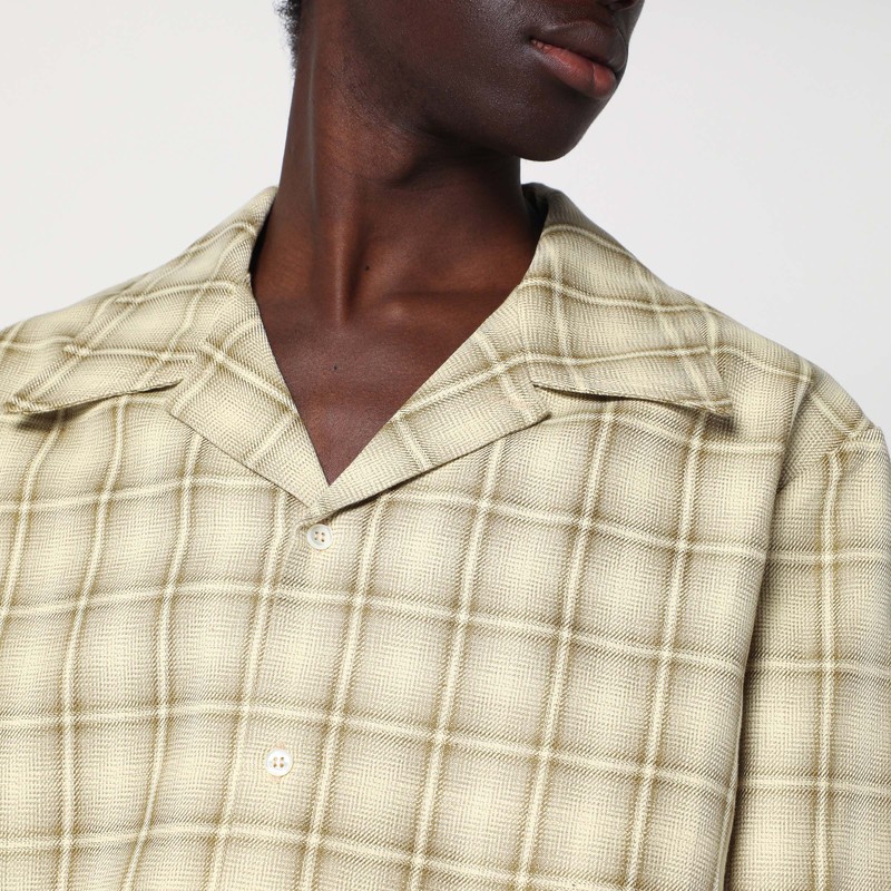 Séfr Ignacio Camp-collar Checked Cotton And Linen-blend Shirt