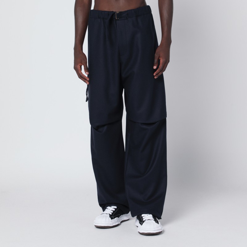 Blue track pants in wool