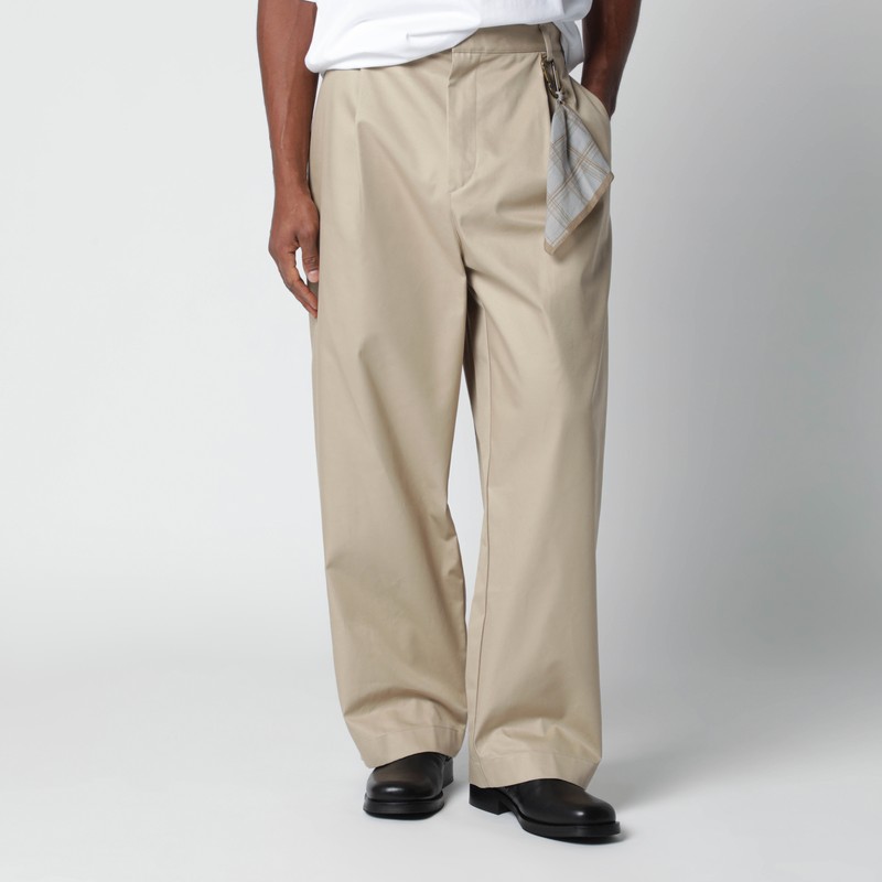 Beige cotton trousers