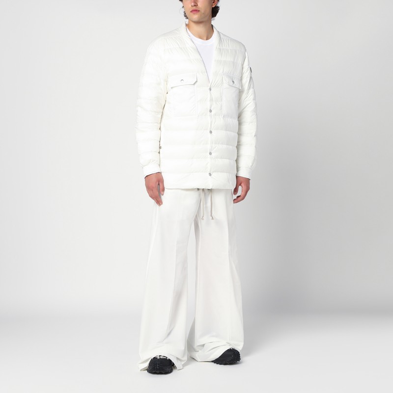 Moncler Genius White Down Jacket With Logo Patch On The Sleeve And Snap Buttons In Tech Fabric Man In White
